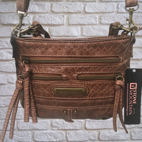 Stone Mountain Accessories Handbags - Stone Mountain Butter Soft Leather Purse Clutch Wristlet Crossbody Bag NWT